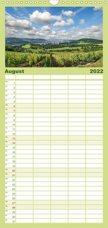 Produktbild: Familienplaner Weinberge um Jena (Wandkalender 2022 , 21 cm x 45 cm, hoch)