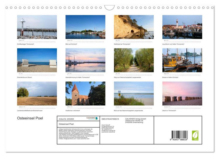 Produktbild: Osteeinsel Poel (Wandkalender 2026 DIN A3 quer), CALVENDO Monatskalender