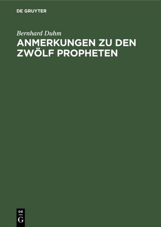 Produktbild: Anmerkungen zu den zw&ouml;lf Propheten