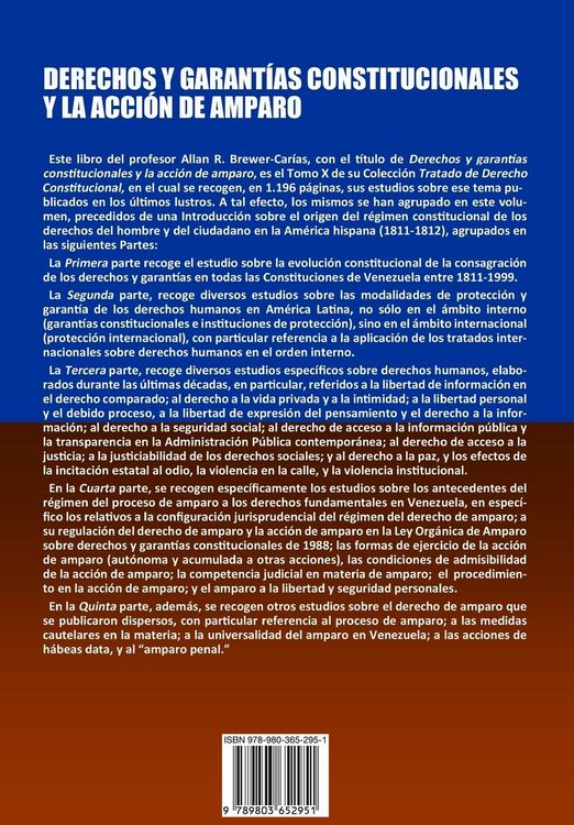 Produktbild: Derechos y garant&iacute;as constitucionales y la acci&oacute;n de amparo. Tomo X. Colecci&oacute;n Tratado de Derecho Constitucional