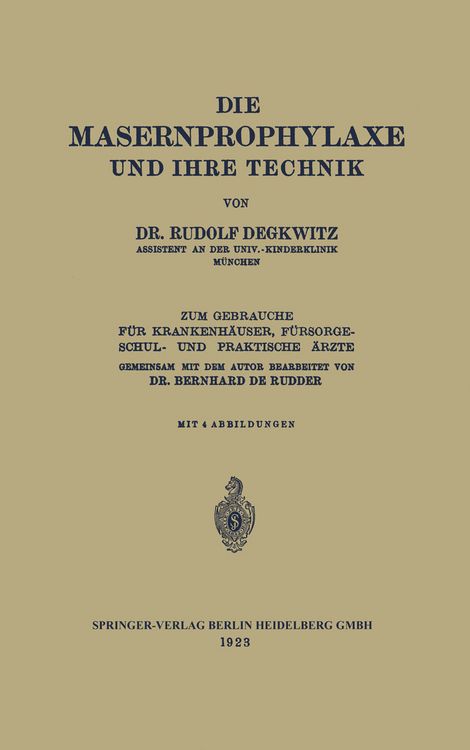 Produktbild: Die Masernprophylaxe und Ihre Technik