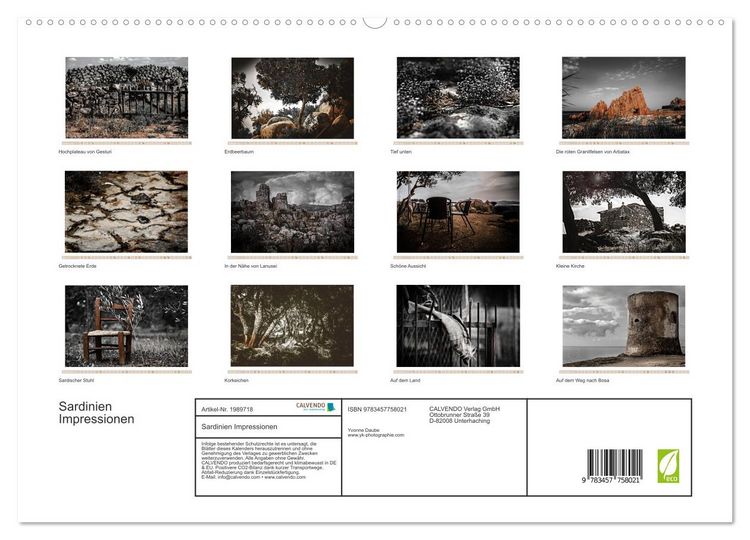 Produktbild: Sardinien Impressionen (hochwertiger Premium Wandkalender 2026 DIN A2 quer), Kunstdruck in Hochglanz