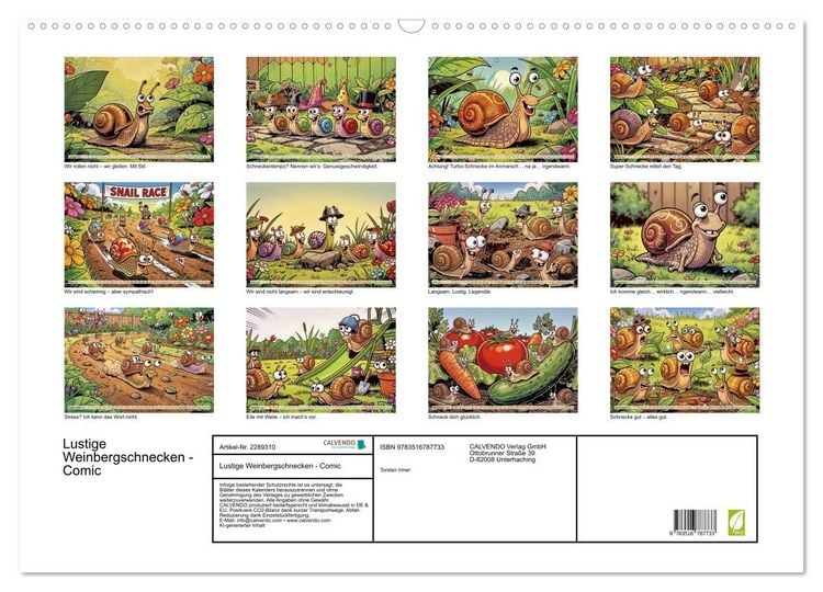 Produktbild: Lustige Weinbergschnecken - Comic (Wandkalender 2027 DIN A2 quer), CALVENDO Monatskalender