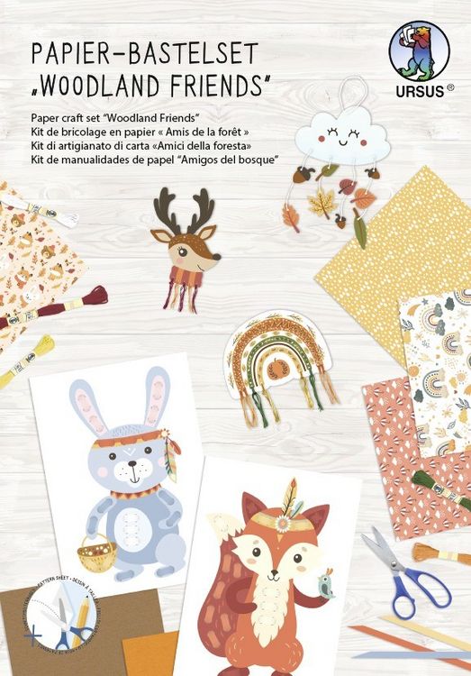 Produktbild: URSUS Kinder-Bastelsets Papier-Bastelset Woodland friends