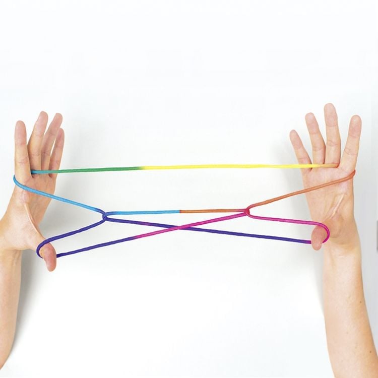 Produktbild: Folia Finger Twist, Fadenspiel 160cm, regenbogen