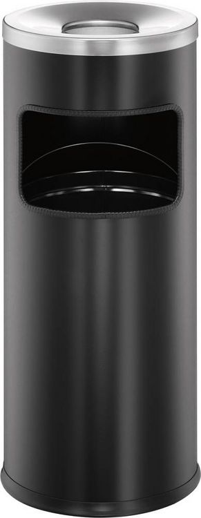 Produktbild: Durable 333201 Papierkorb 17 l Metall (&Oslash; x H) 250 mm x 630 mm Schwarz Inkl. Aschenbecher 1 St.