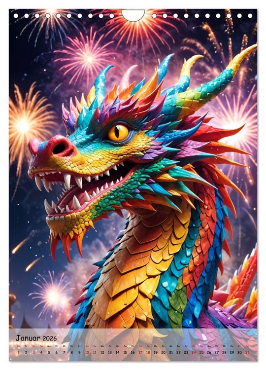 Produktbild: Drachenwelten &ndash; Ein Jahr voller Mystik und Magie (Wandkalender 2026 DIN A4 hoch), CALVENDO Monatskalender
