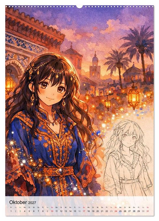 Produktbild: Anime Weltreise (hochwertiger Premium Wandkalender 2027 DIN A2 hoch), Kunstdruck in Hochglanz