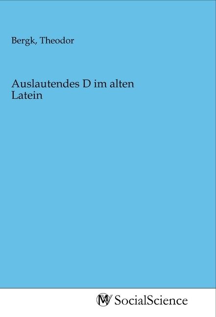 Produktbild: Auslautendes D im alten Latein