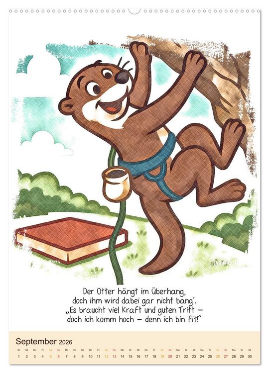 Produktbild: Tierisch hoch hinaus: Von A bis Z durchs Kletterabenteuer! - Der Kalender zum Kinderbuch (Wandkalender 2026 DIN A2 hoch), CALVENDO Monatskalender