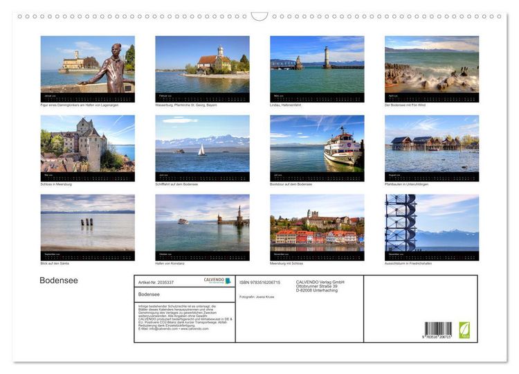 Produktbild: Bodensee (Wandkalender 2026 DIN A2 quer), CALVENDO Monatskalender