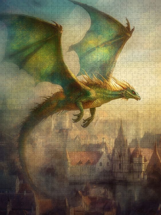 Produktbild: CALVENDO Puzzle Ein Motiv aus dem Kalender Malerische Drachen | 1000 Teile Lege-Gr&ouml;&szlig;e 64x48cm Foto-Puzzle f&uuml;r gl&uuml;ckliche Stunden
