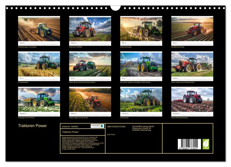Produktbild: Traktoren Power (Wandkalender 2026 DIN A3 quer), CALVENDO Monatskalender