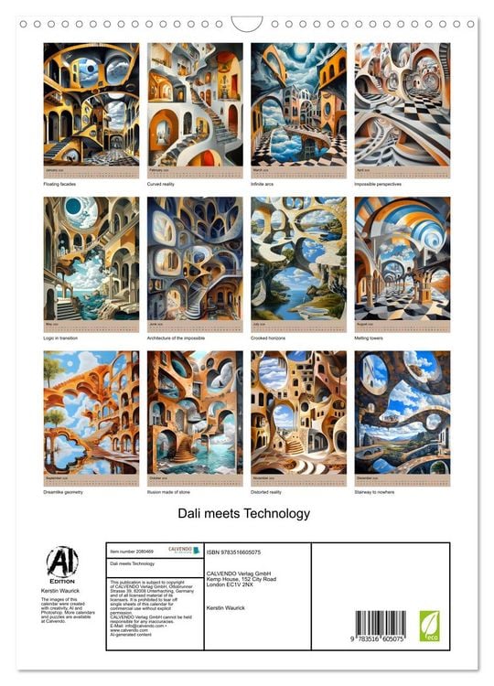 Produktbild: Dali meets Technology (Wall Calendar 2026 DIN A3 portrait), CALVENDO 12 Month Wall Calendar