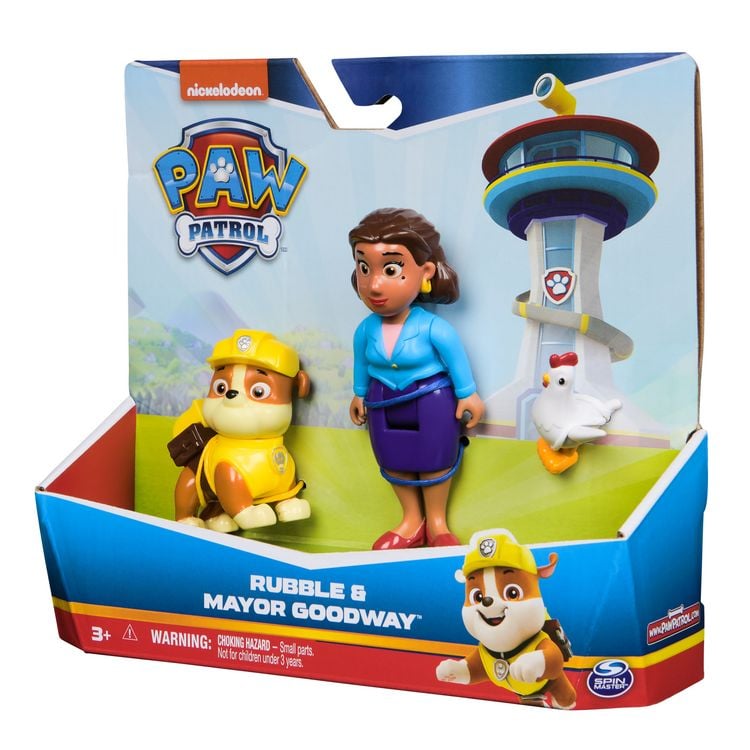 Produktbild: PAW Patrol Hero Pups &ndash; Actionfigurenset mit Rubble Hundefigur, B&uuml;rgermeisterin Gutherz Figur und Henrietta H&uuml;hner Figur