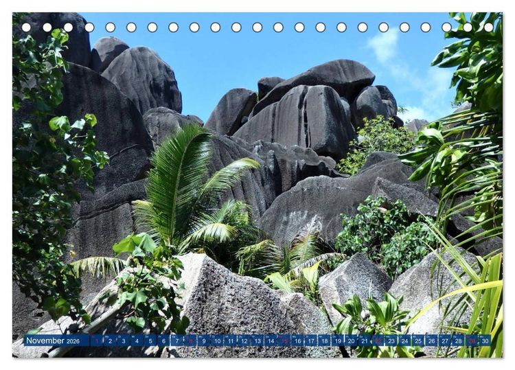 Produktbild: Seychellen - Wild und Sch&ouml;n (Tischkalender 2026 DIN A5 quer), CALVENDO Monatskalender