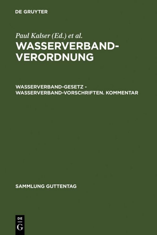 Produktbild: Wasserverbandverordnung