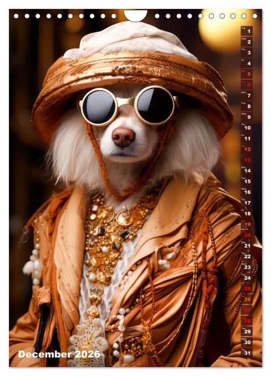 Produktbild: Stylish Dogs (Wall Calendar 2026 DIN A4 portrait), CALVENDO 12 Month Wall Calendar