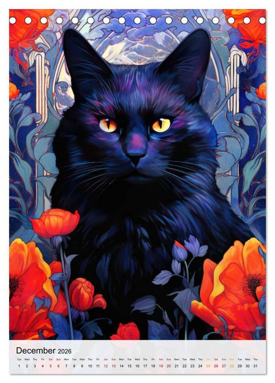 Produktbild: Feline Zen (Desk Calendar 2026 DIN A5 portrait), CALVENDO 12 Month DeskCalendar