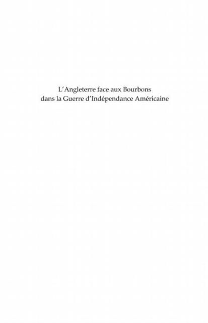 Produktbild: Angleterre face aux Bourbons dans la guerre d'Independance A