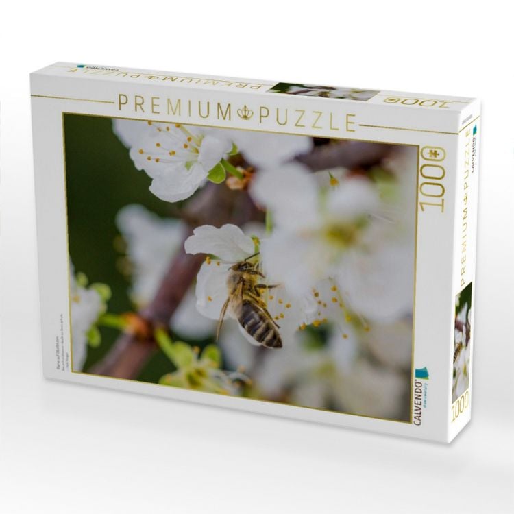 Produktbild: CALVENDO Puzzle Biene auf Obstbl&uuml;ten | 1000 Teile Lege-Gr&ouml;&szlig;e 64x48cm Foto-Puzzle f&uuml;r gl&uuml;ckliche Stunden