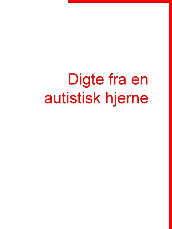 Produktbild: Digte fra en autistisk hjerne