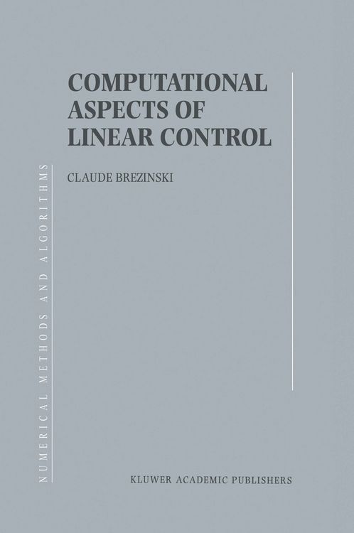 Produktbild: Computational Aspects of Linear Control