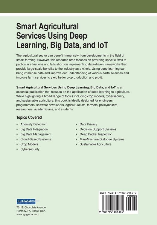 Produktbild: Smart Agricultural Services Using Deep Learning, Big Data, and IoT