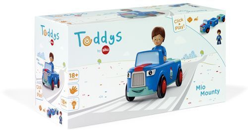 Produktbild: SIKU 0103 - Toddys, Mio Mounty, Spielzeugauto mit R&uuml;ckziehmotor und Spielfigur, blau/t&uuml;rkis