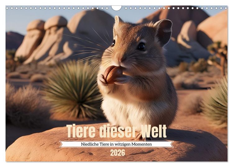 Produktbild: Tiere dieser Welt - Niedliche Tiere in witzigen Momenten (Wandkalender 2026 DIN A3 quer), CALVENDO Monatskalender