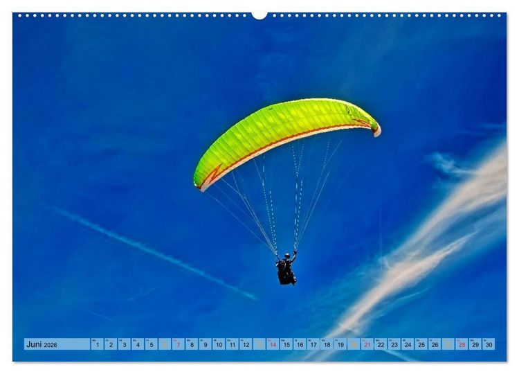 Produktbild: Frei sein - Paragliding (hochwertiger Premium Wandkalender 2026 DIN A2 quer), Kunstdruck in Hochglanz