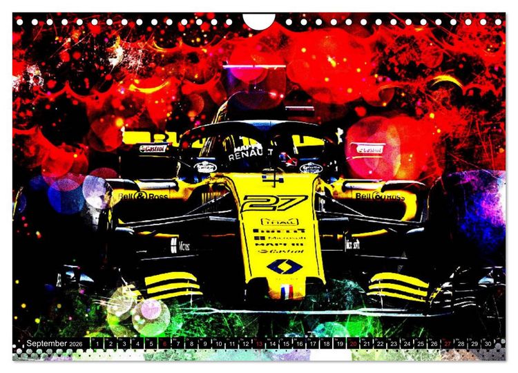 Produktbild: Vollgas im Monoposto - Digital Arts rund um die Formel 1 von Jean-Louis Glineur (Wandkalender 2026 DIN A4 quer), CALVENDO Monatskalender