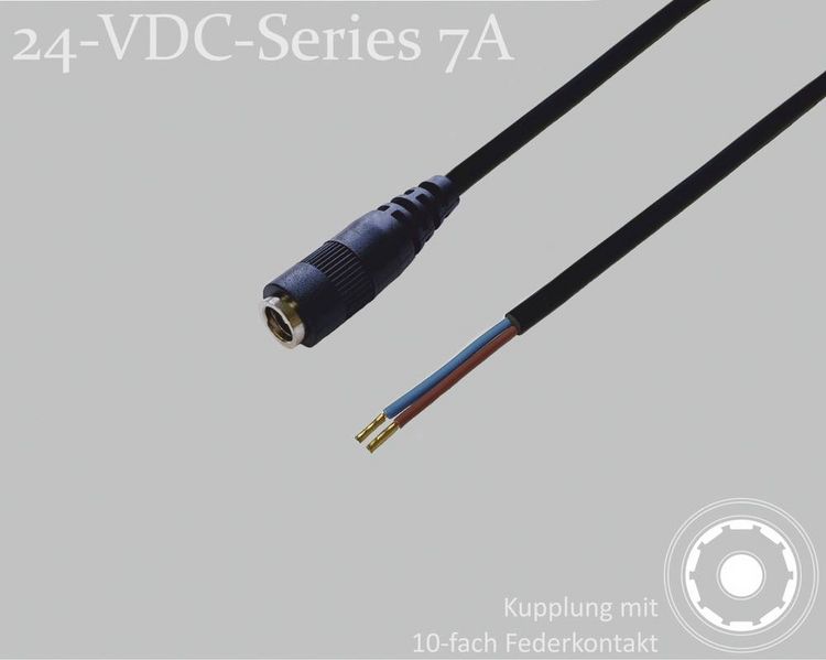 Produktbild: BKL Electronic 075913 DC-Steckverbinder DC-Kupplung - Aderendh&uuml;lsen 2.5 mm 1.5 m 1 St. Single