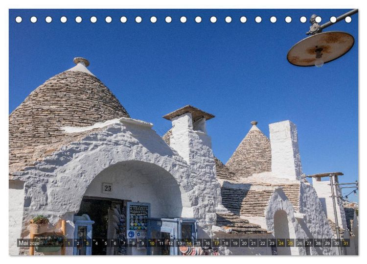 Produktbild: Alberobello &ndash; Apuliens Stadt der Trulli (Tischkalender 2026 DIN A5 quer), CALVENDO Monatskalender