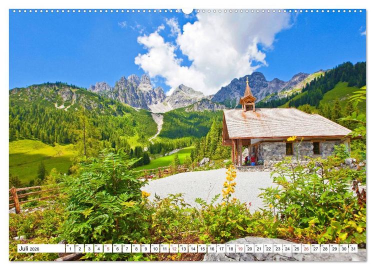 Produktbild: Gr&uuml;&szlig;e aus Filzmoos (hochwertiger Premium Wandkalender 2026 DIN A2 quer), Kunstdruck in Hochglanz