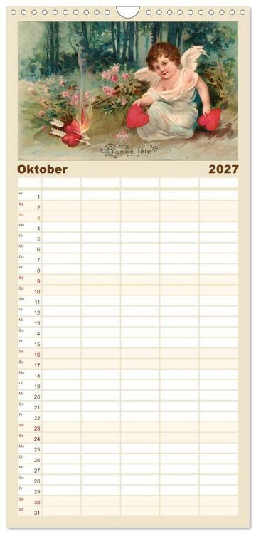 Produktbild: Familienplaner 2027 - Liebesboten mit 5 Spalten (Wandkalender, 21 x 45 cm) CALVENDO