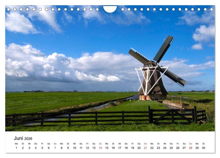 Produktbild: DIE SCH&Ouml;NSTEN WINDM&Uuml;HLEN IN HOLLAND 2026 (Wandkalender 2026 DIN A4 quer), CALVENDO Monatskalender