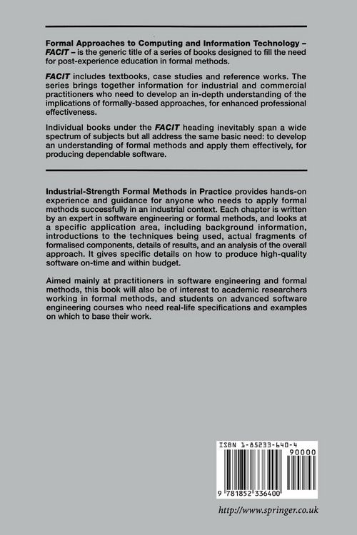 Produktbild: Industrial-Strength Formal Methods in Practice