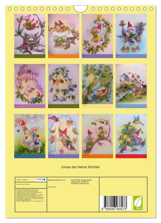 Produktbild: Jonas der kleine Wichtel (Wandkalender 2026 DIN A4 hoch), CALVENDO Monatskalender