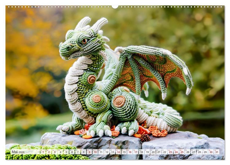 Produktbild: Zauberhafte Wikinger - Nordische Mythologie aus H&auml;kel- und Strickwolle (Wandkalender 2026 DIN A2 quer), CALVENDO Monatskalender