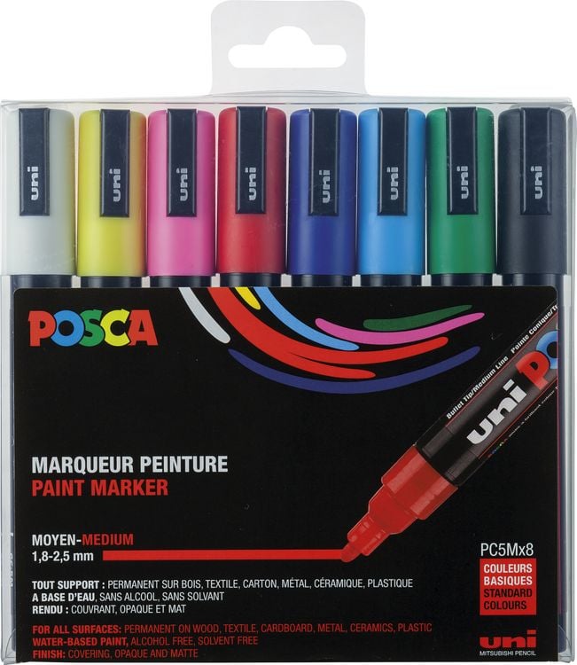 Produktbild: uni-ball Marker POSCA PC-5M Grundfarben 8er Set