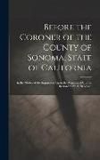 Produktbild: Before the Coroner of the County of Sonoma, State of California