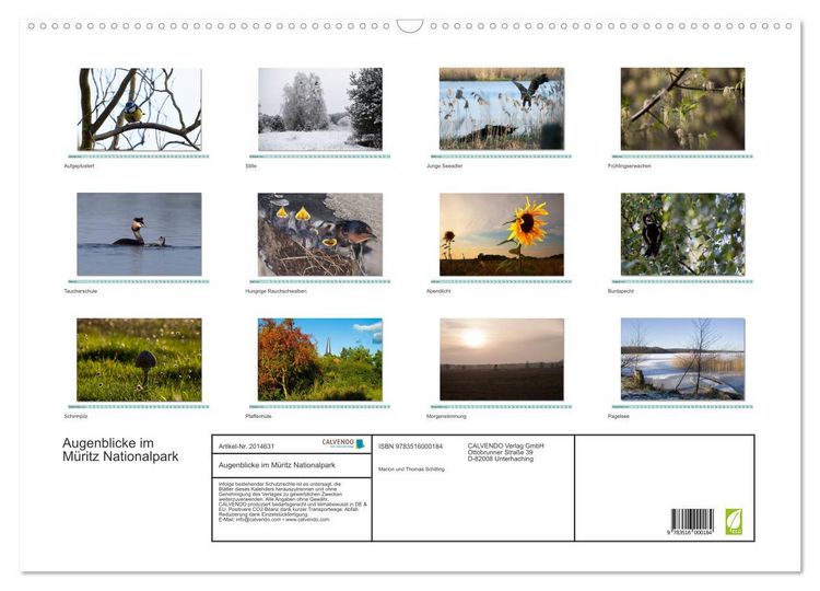 Produktbild: Augenblicke im M&uuml;ritz Nationalpark (Wandkalender 2026 DIN A2 quer), CALVENDO Monatskalender