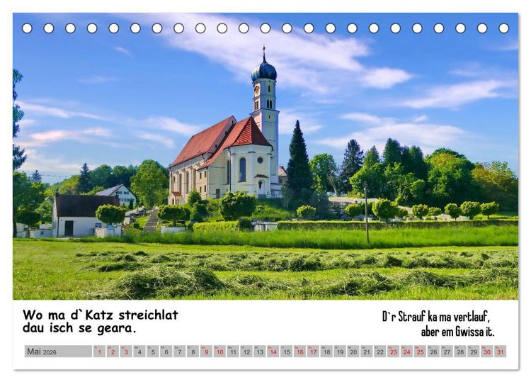 Produktbild: Schw&auml;bische Sprichw&ouml;rter 1 Wi ma hald so said! (Tischkalender 2026 DIN A5 quer), CALVENDO Monatskalender