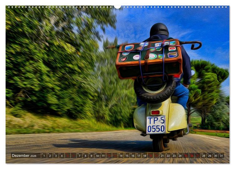 Produktbild: Vespazieren (hochwertiger Premium Wandkalender 2026 DIN A2 quer), Kunstdruck in Hochglanz