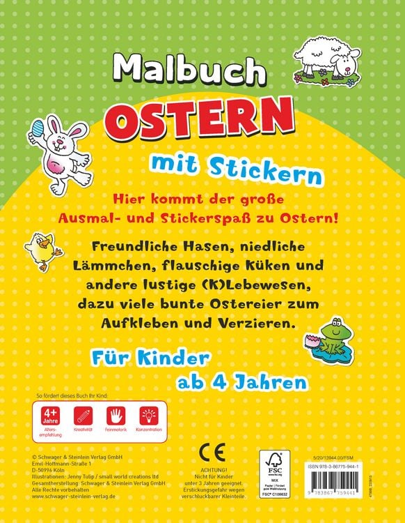 Produktbild: Malbuch Ostern mit Stickern