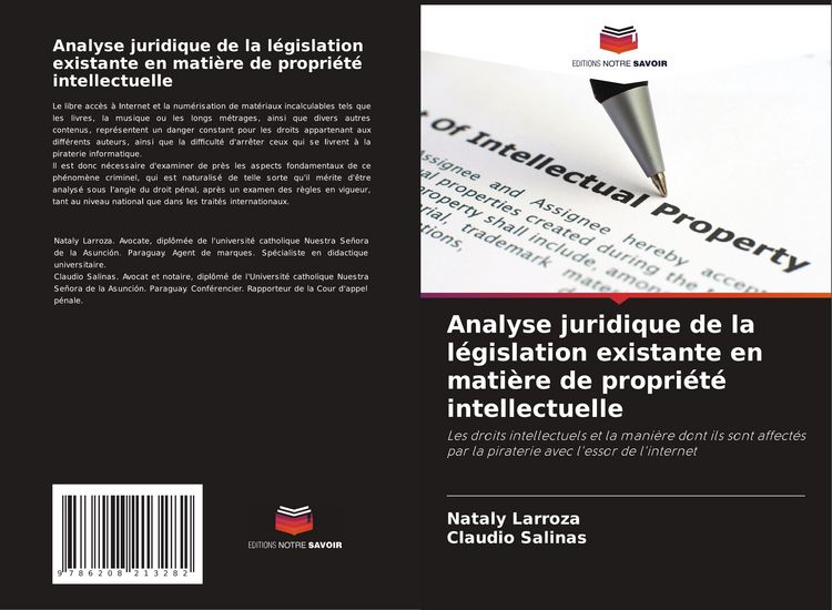 Produktbild: Analyse juridique de la l&eacute;gislation existante en mati&egrave;re de propri&eacute;t&eacute; intellectuelle