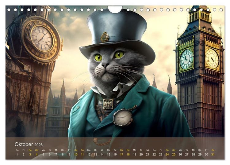 Produktbild: Charaktiere Katzen dieser Welt (Wandkalender 2026 DIN A4 quer), CALVENDO Monatskalender