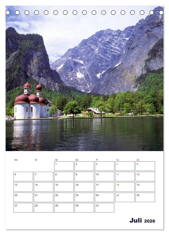Produktbild: Sch&ouml;nes Land Bayern (Tischkalender 2026 DIN A5 hoch), CALVENDO Monatskalender