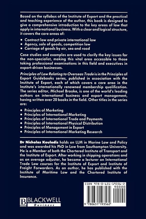Produktbild: Principles of Law Relating to Overseas Trade